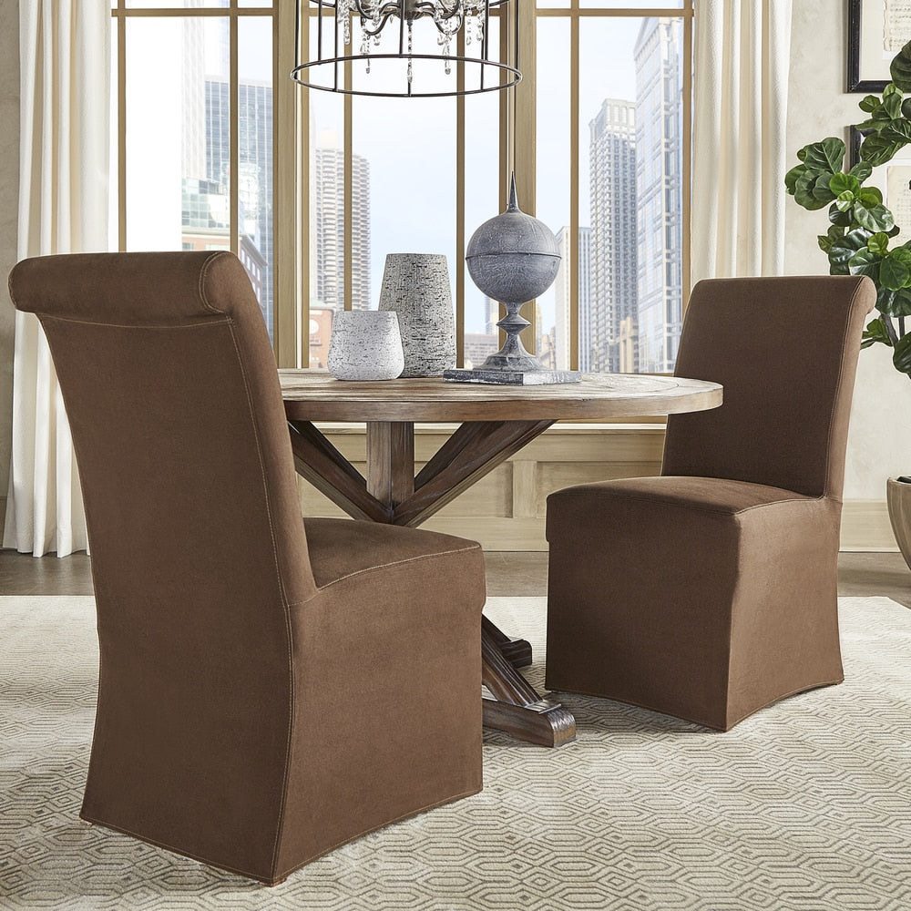 Potomac Slipcovered Rolled Back Parsons Chairs (Set of 2) by iNSPIRE Q Artisan
