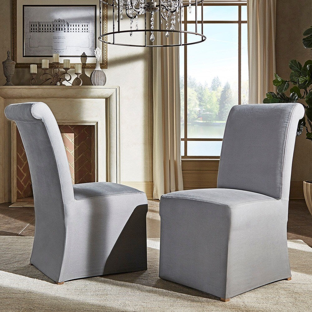 Potomac Slipcovered Rolled Back Parsons Chairs (Set of 2) by iNSPIRE Q Artisan