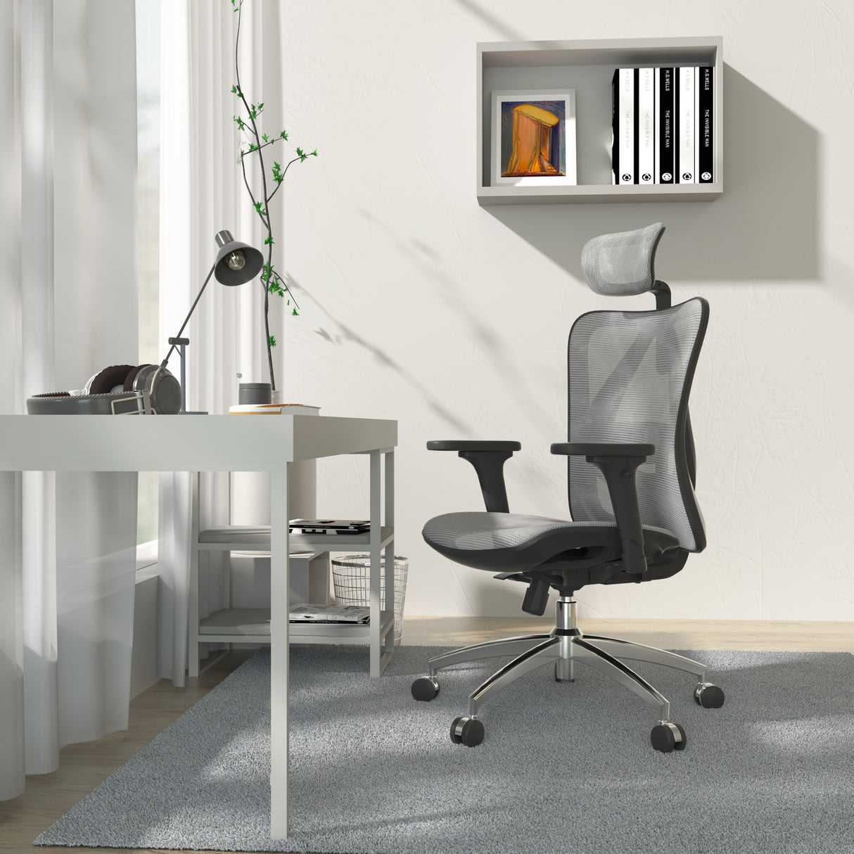 SIHOO Ergonomic Office Chair Mesh High Back Desk Chair Computer Chair,300lb, Black - 64*70*123