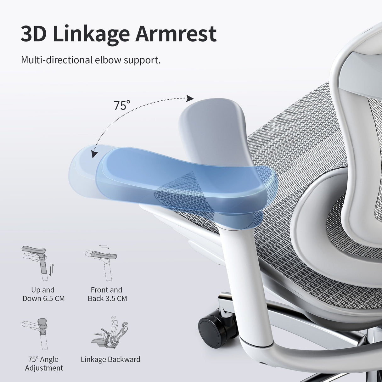 SIHOO Ergonomic Ofiice Chair Doro-C300, Auto-Adaptive Lumbar Support, and 3D Linkage Armrests, Black - 78*70*125