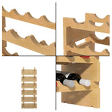 Solid Wood Floor Wine Rack in Natural Wood