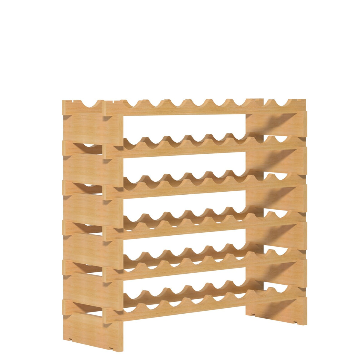 Solid Wood Floor Wine Rack in Natural Wood