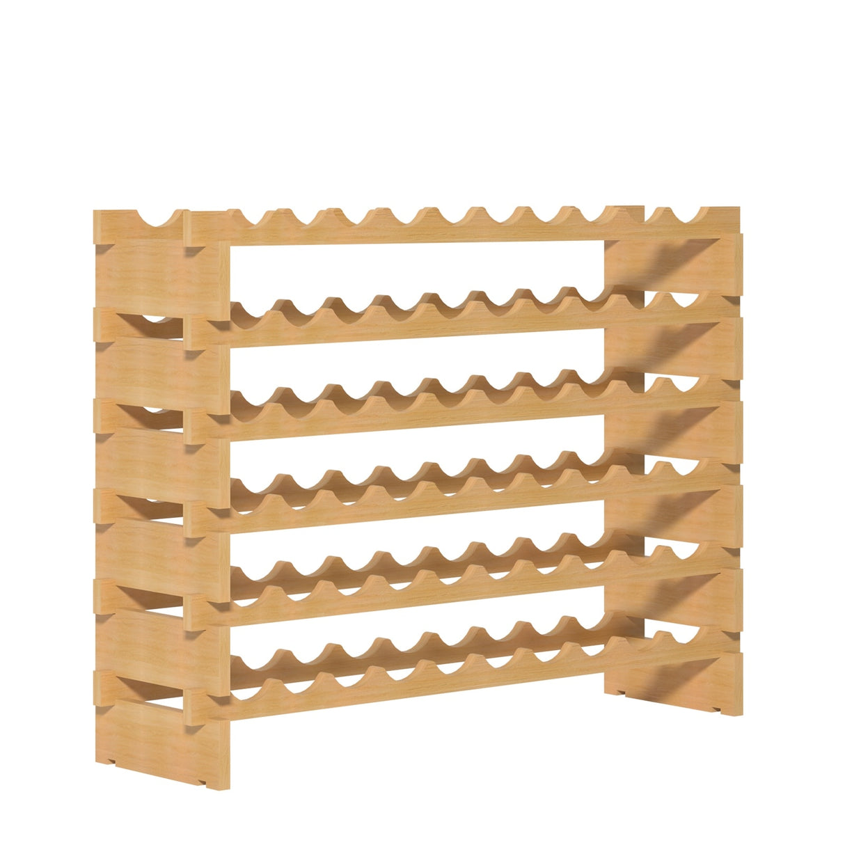 Solid Wood Floor Wine Rack in Natural Wood
