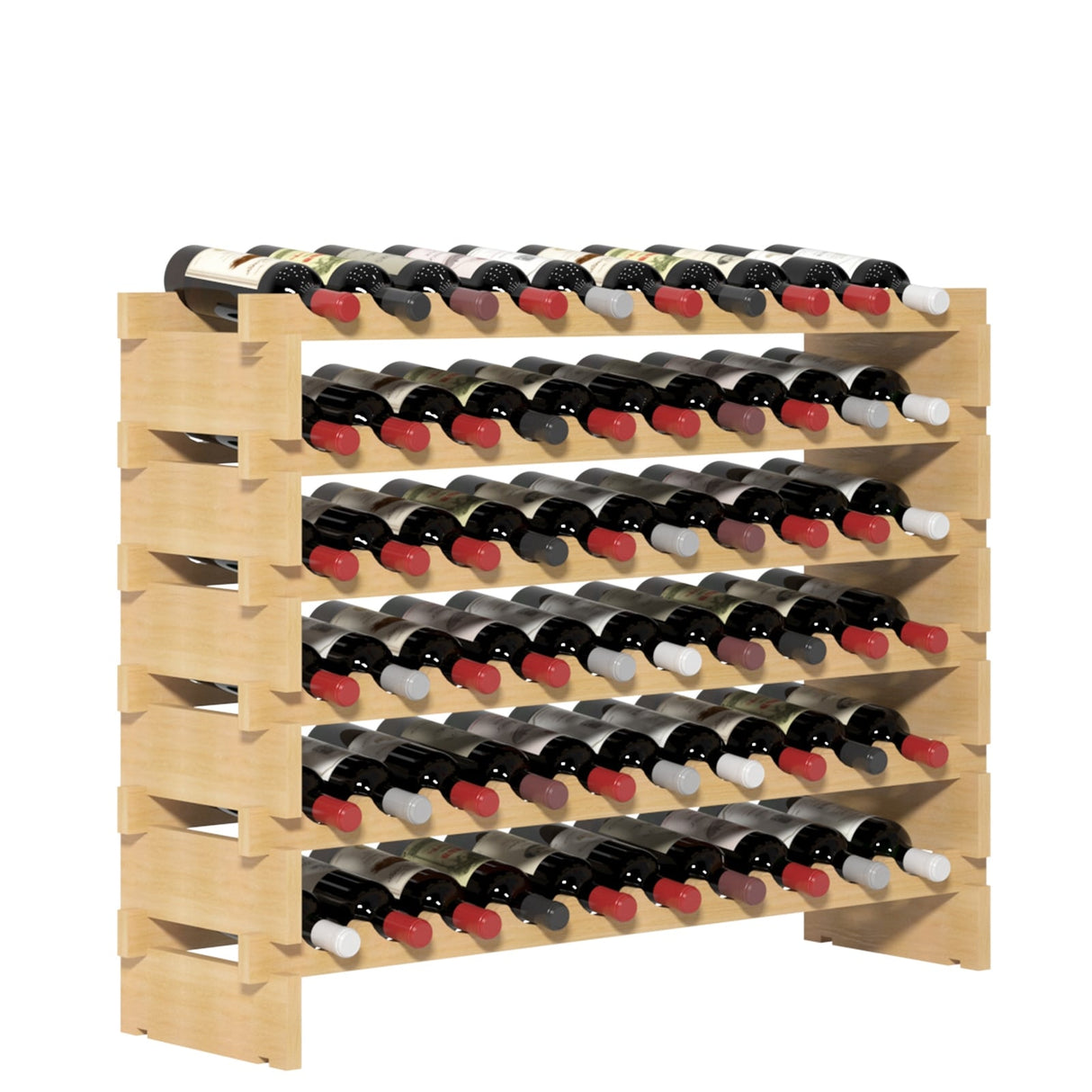 Solid Wood Floor Wine Rack in Natural Wood