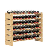Solid Wood Floor Wine Rack in Natural Wood