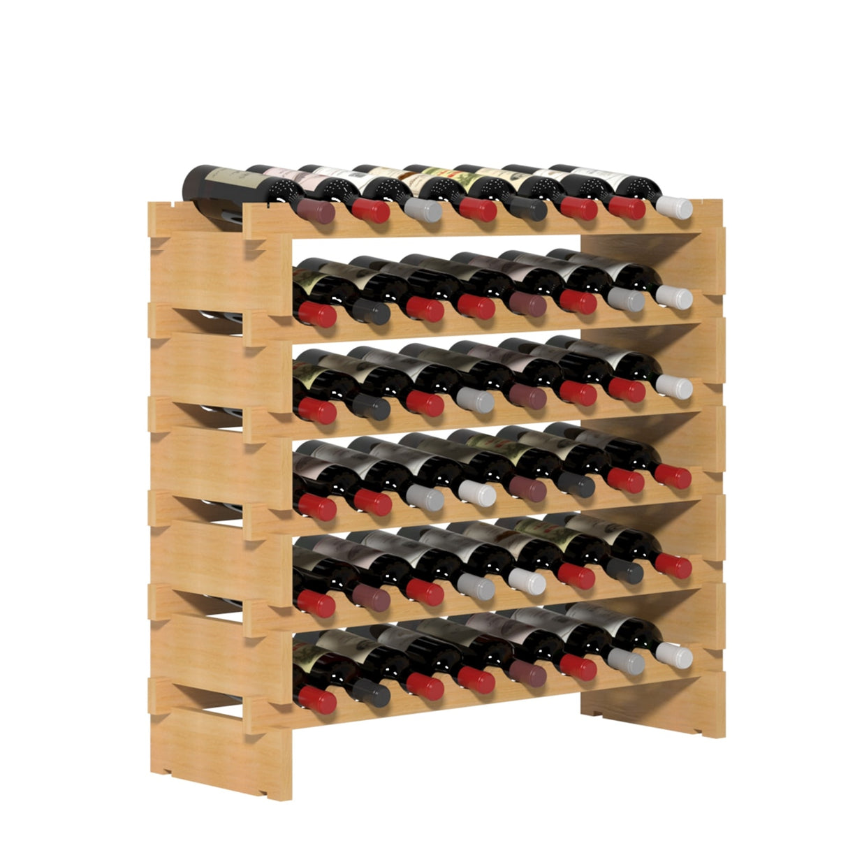 Solid Wood Floor Wine Rack in Natural Wood