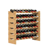 Solid Wood Floor Wine Rack in Natural Wood