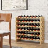 Solid Wood Floor Wine Rack in Natural Wood
