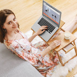 SONGMICS Bamboo Laptop Desk Serving Bed Tray Tilting Top