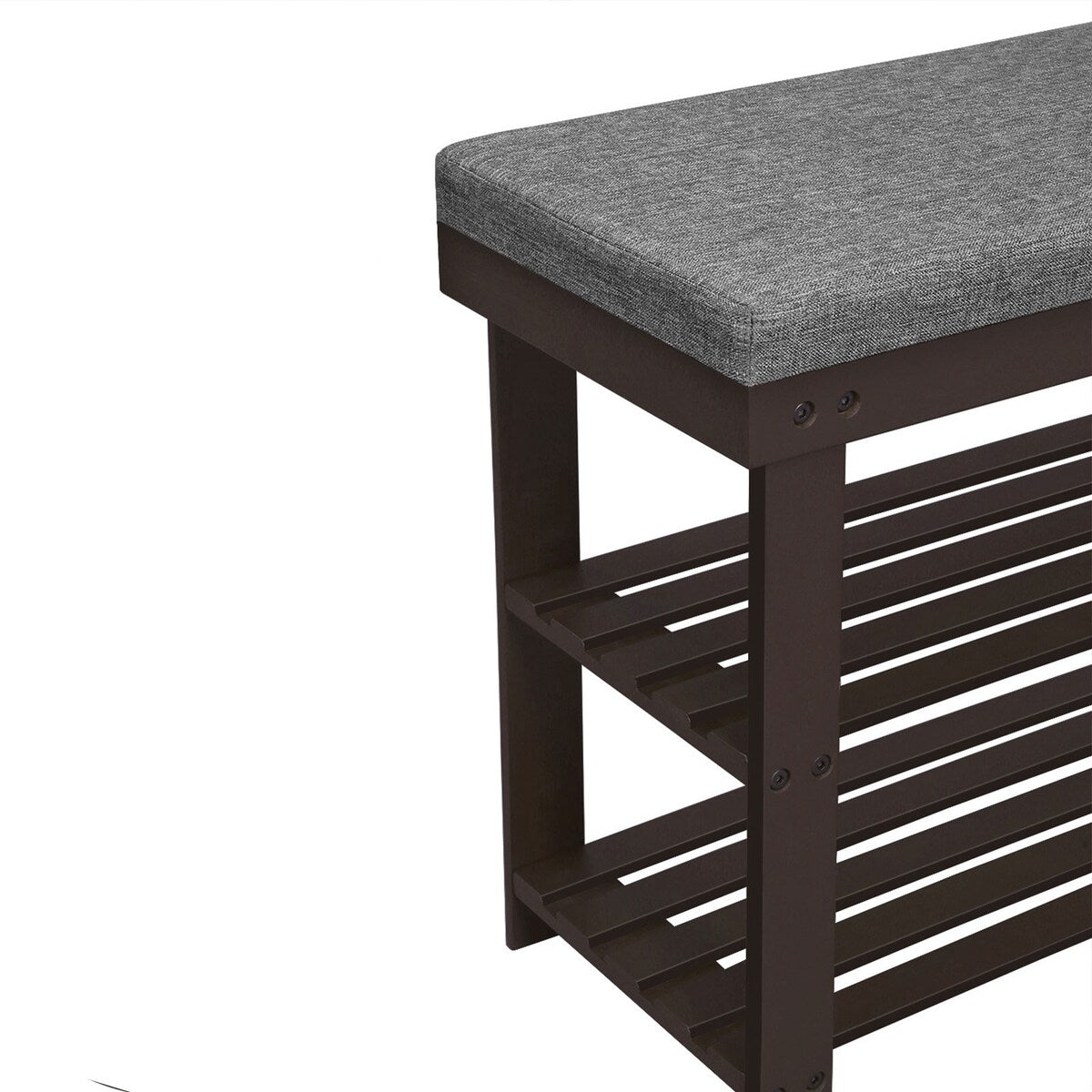 SONGMICS Bamboo Shoe Bench, 2-Tier Shoe Rack, Stable Shoe Organizer for Entryway, Living Room