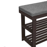 SONGMICS Bamboo Shoe Bench, 2-Tier Shoe Rack, Stable Shoe Organizer for Entryway, Living Room