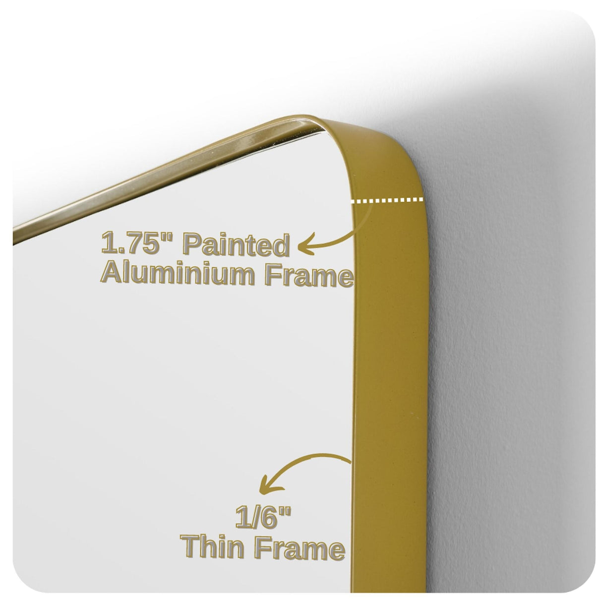 Full Length Gold Wall and Floor Mirror 65 x 22 inches