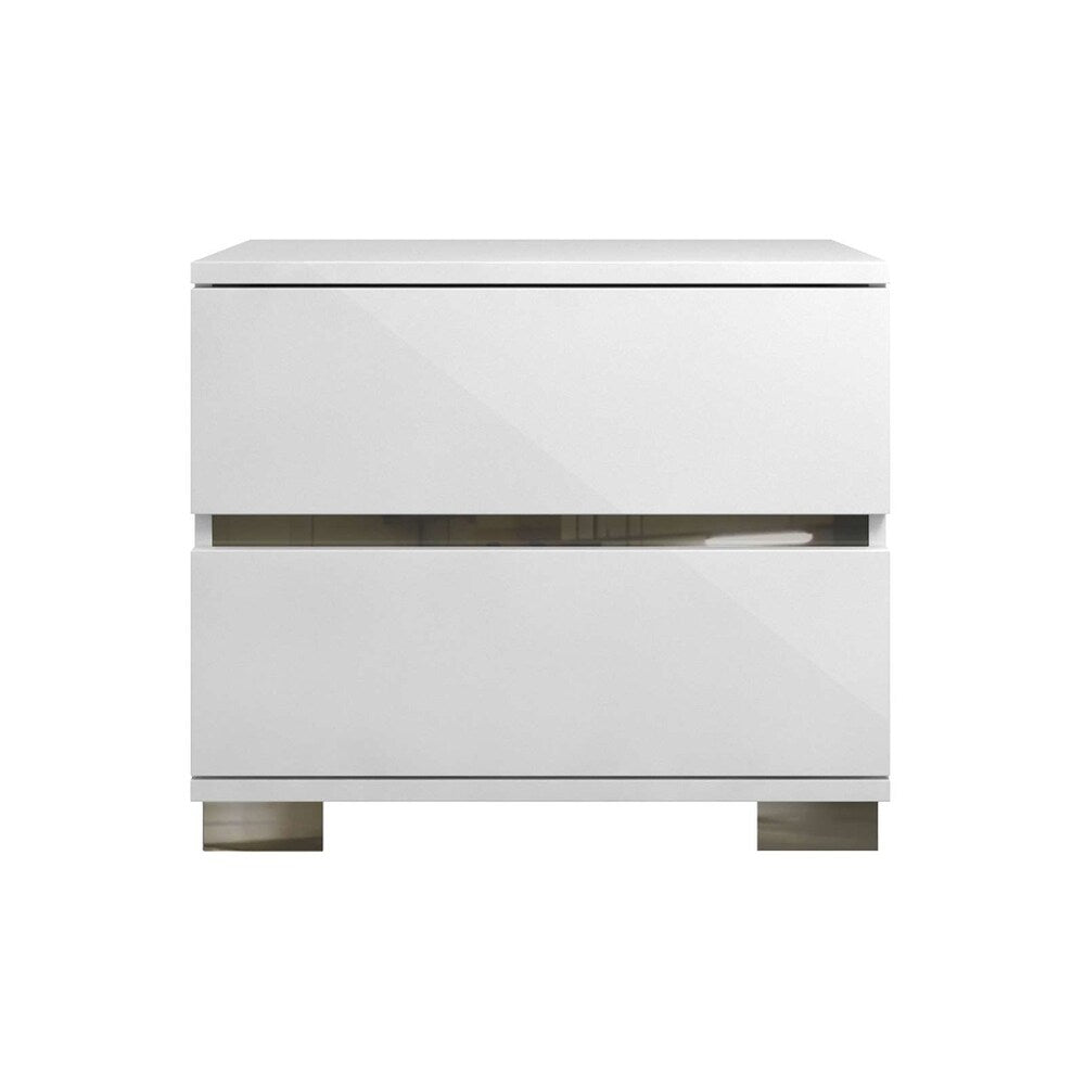 SPARK High Gloss White Lacquer Nightstand