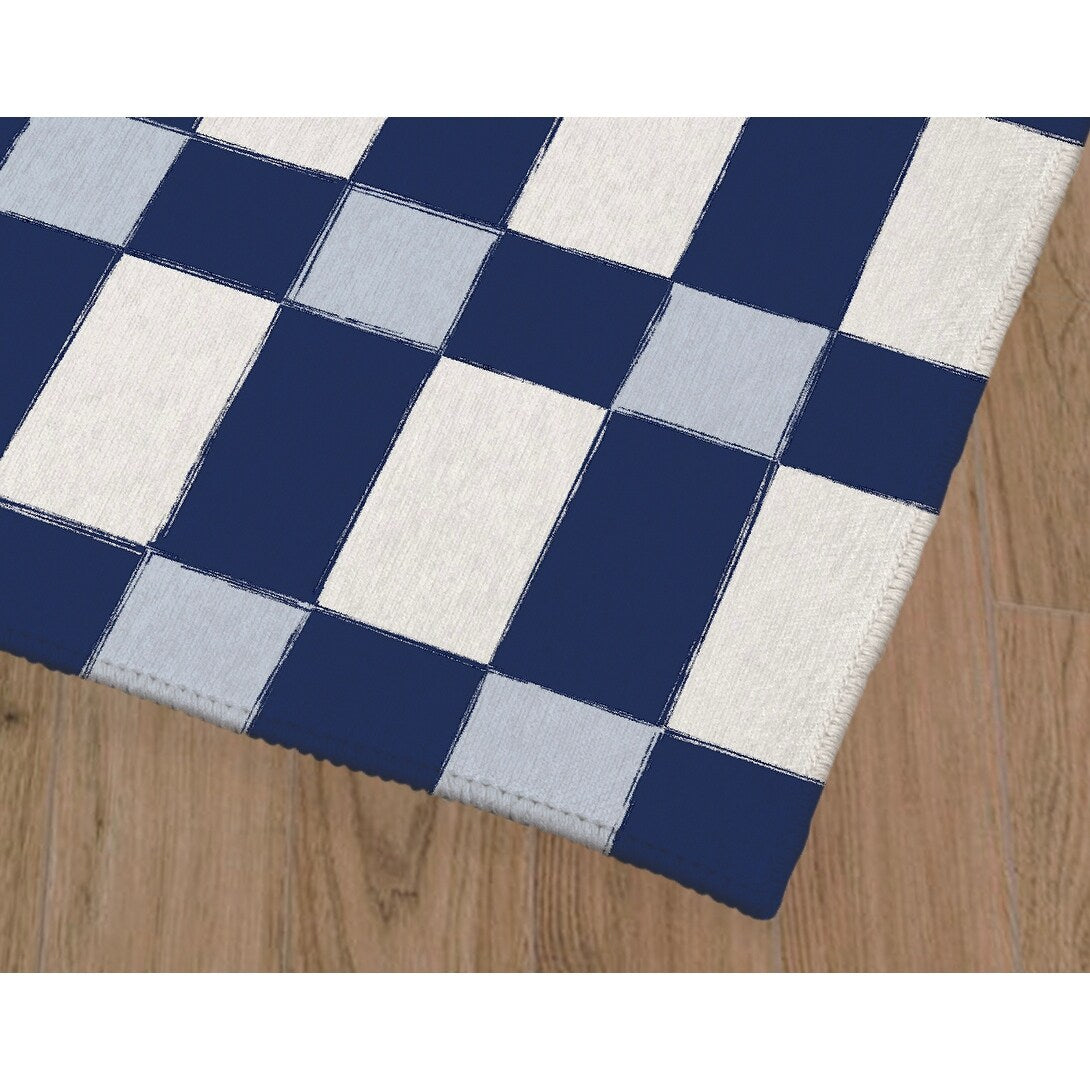 SPRING BLOCKS NAVY Kitchen Mat By Kavka Designs