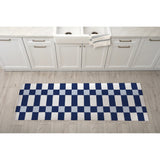 SPRING BLOCKS NAVY Kitchen Mat By Kavka Designs