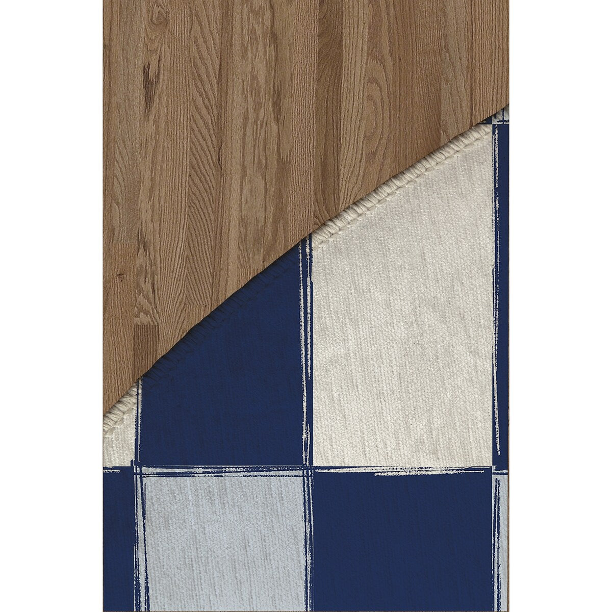 SPRING BLOCKS NAVY Kitchen Mat By Kavka Designs