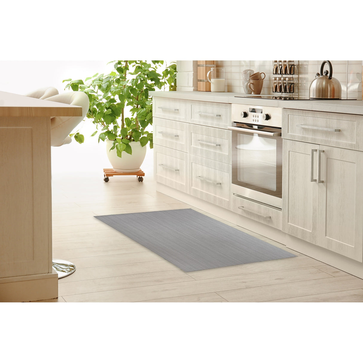STRINGS GREY Kitchen Mat By Kavka Designs