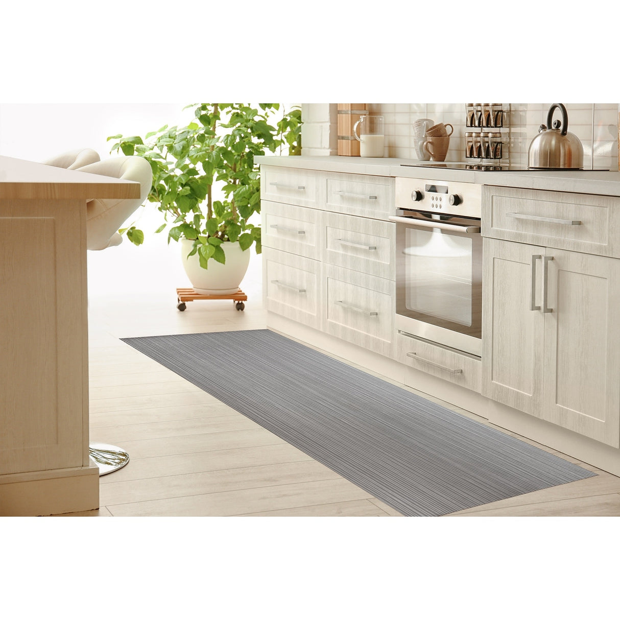 STRINGS GREY Kitchen Mat By Kavka Designs