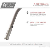 STYLISH Kitchen Faucet,One Handle,Brushed Nickel, Pull down, K108B - 19" x 7,12"