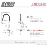 STYLISH Kitchen Faucet,One Handle,Brushed Nickel, Pull down, K108B - 19" x 7,12"