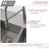 STYLISH Kitchen Faucet,One Handle,Brushed Nickel, Pull down, K108B - 19" x 7,12"