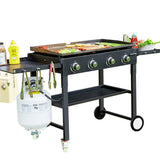 SUGIFT 4 Burner Flat Top Propane Gas Grill in Black
