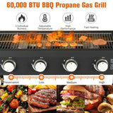 SUGIFT 4 Burner Flat Top Propane Gas Grill in Black
