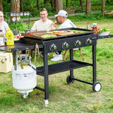 SUGIFT 4 Burner Flat Top Propane Gas Grill in Black