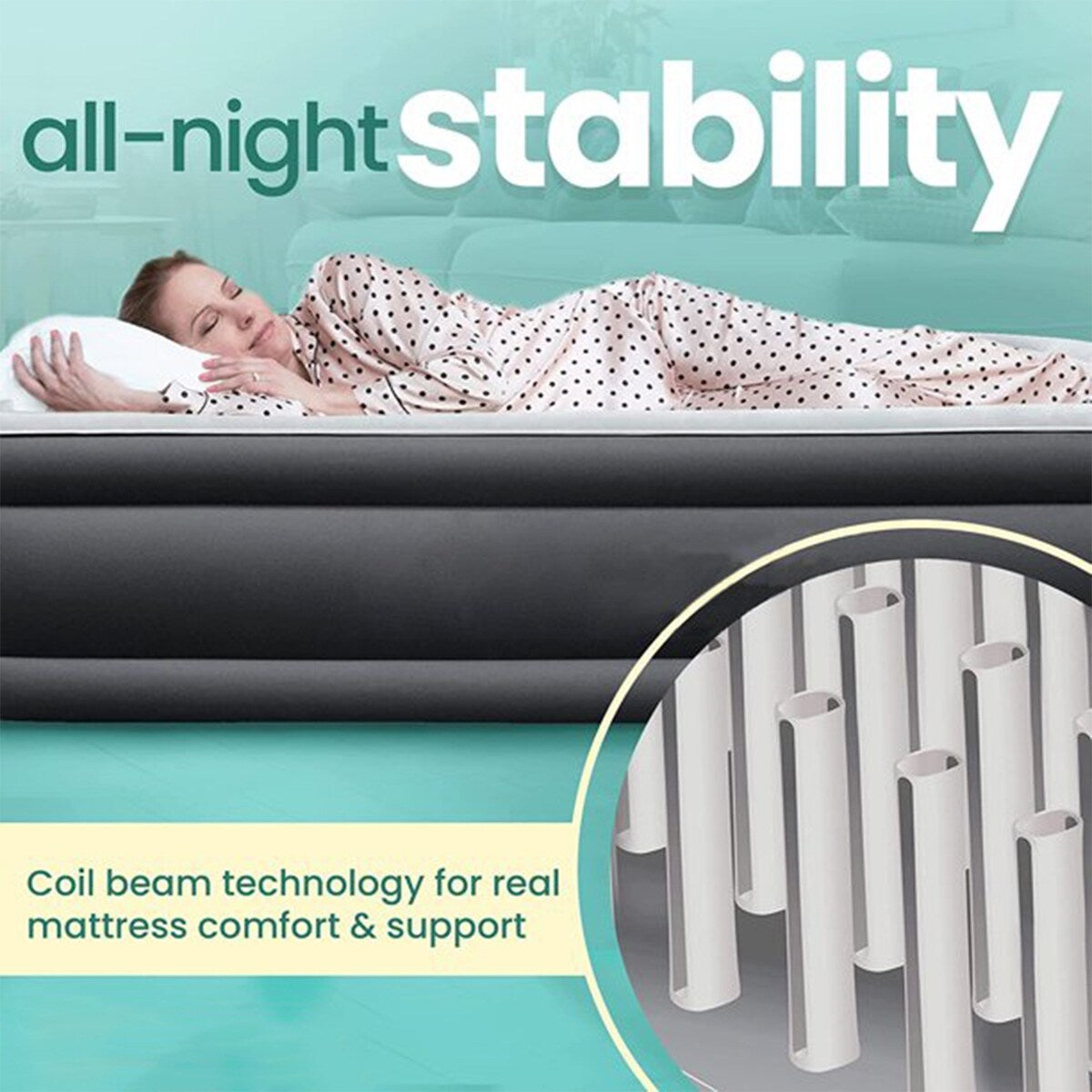 SUGIFT Air Mattress 18" Double-High Airbed with Built-in Pump, Twin