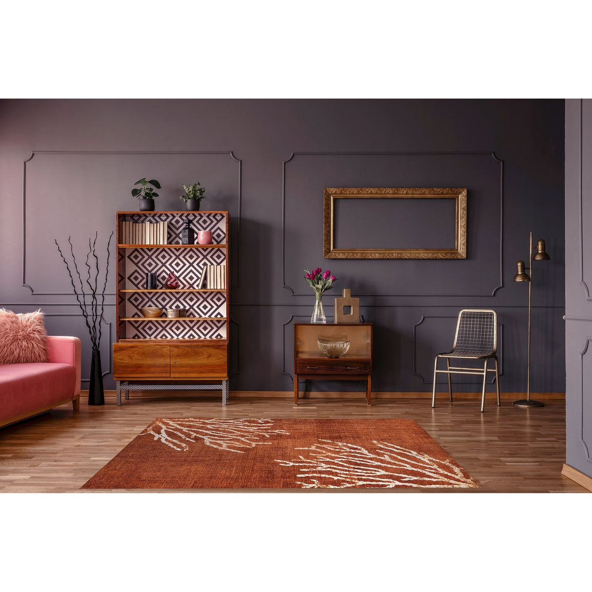 SULTANA BURNT ORANGE DESTRESSED Area Rug by Kavka Designs