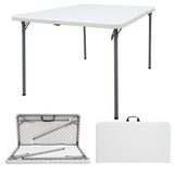 SUMKEA 3ft Square Banquet Folding Table for Indoor and Outdoor, White
