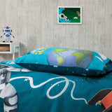 SUSSEXHOME Cosmos In Sky Twin Size Duvet Cover Set, Hypoallergenic