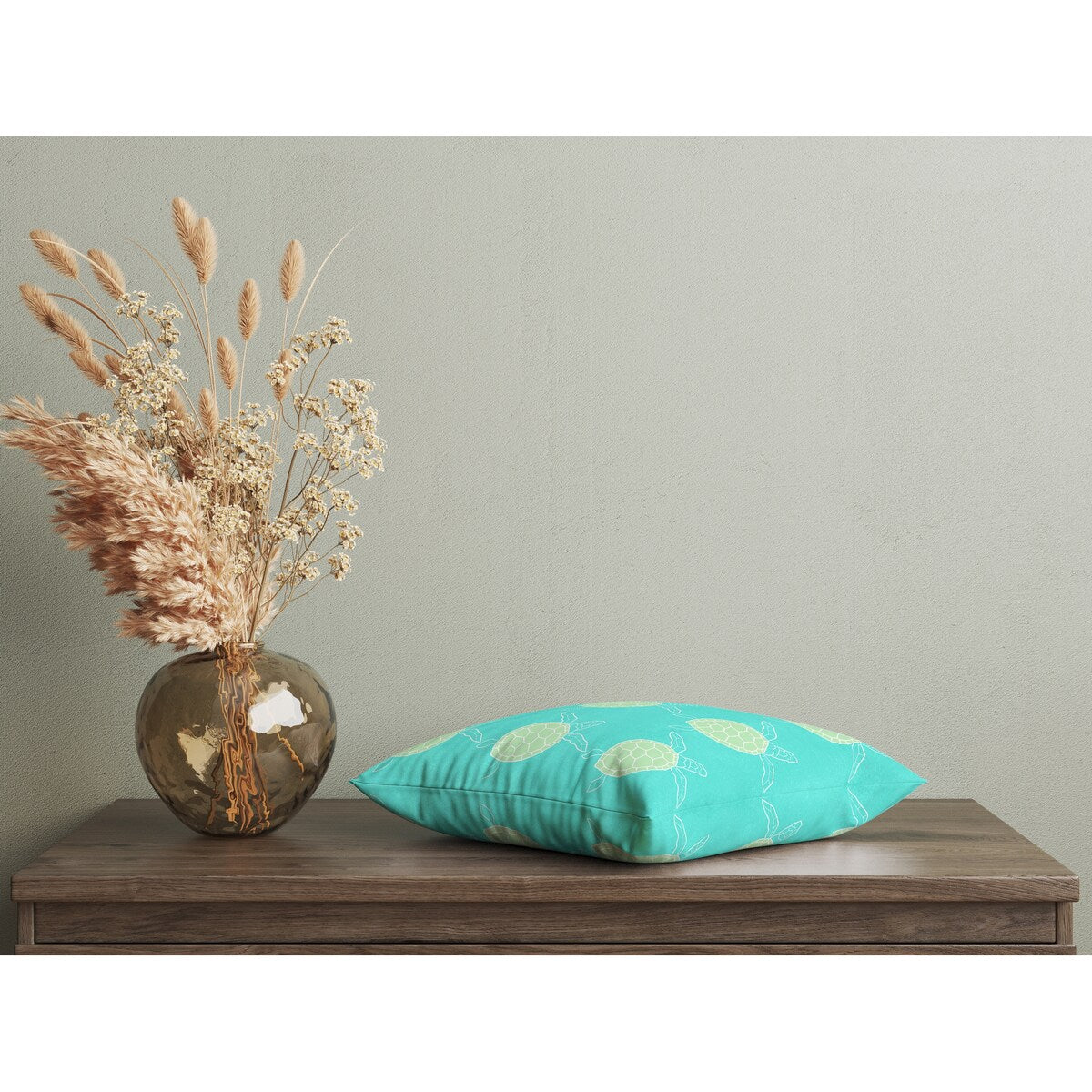 SWIMMING TURTLES AQUA Accent Pillow by Kavka Designs