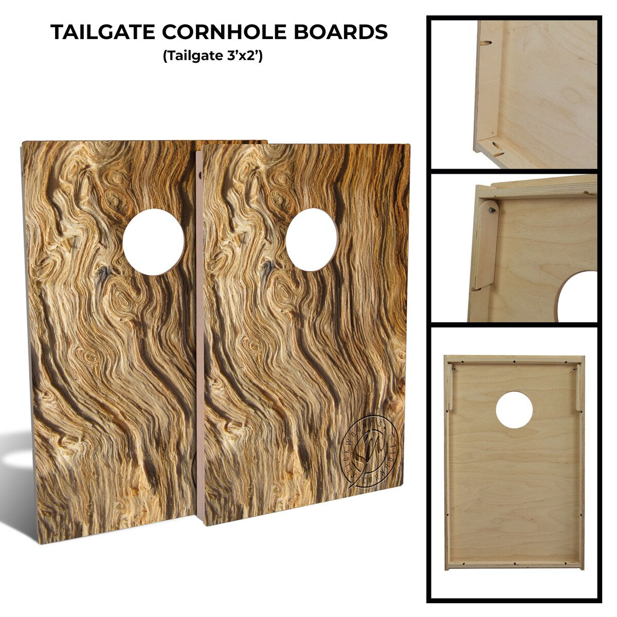 SWirl Wood Tailgate Cornhole Board Set (Includes 8 Bags) - N/A