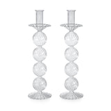 Sabadell Swirl Glass Taper Candle Holders, Set of 2