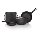 Sabatier Pre-seasoned Rust Resistant Cast Iron Cookware (5 Piece Set)
