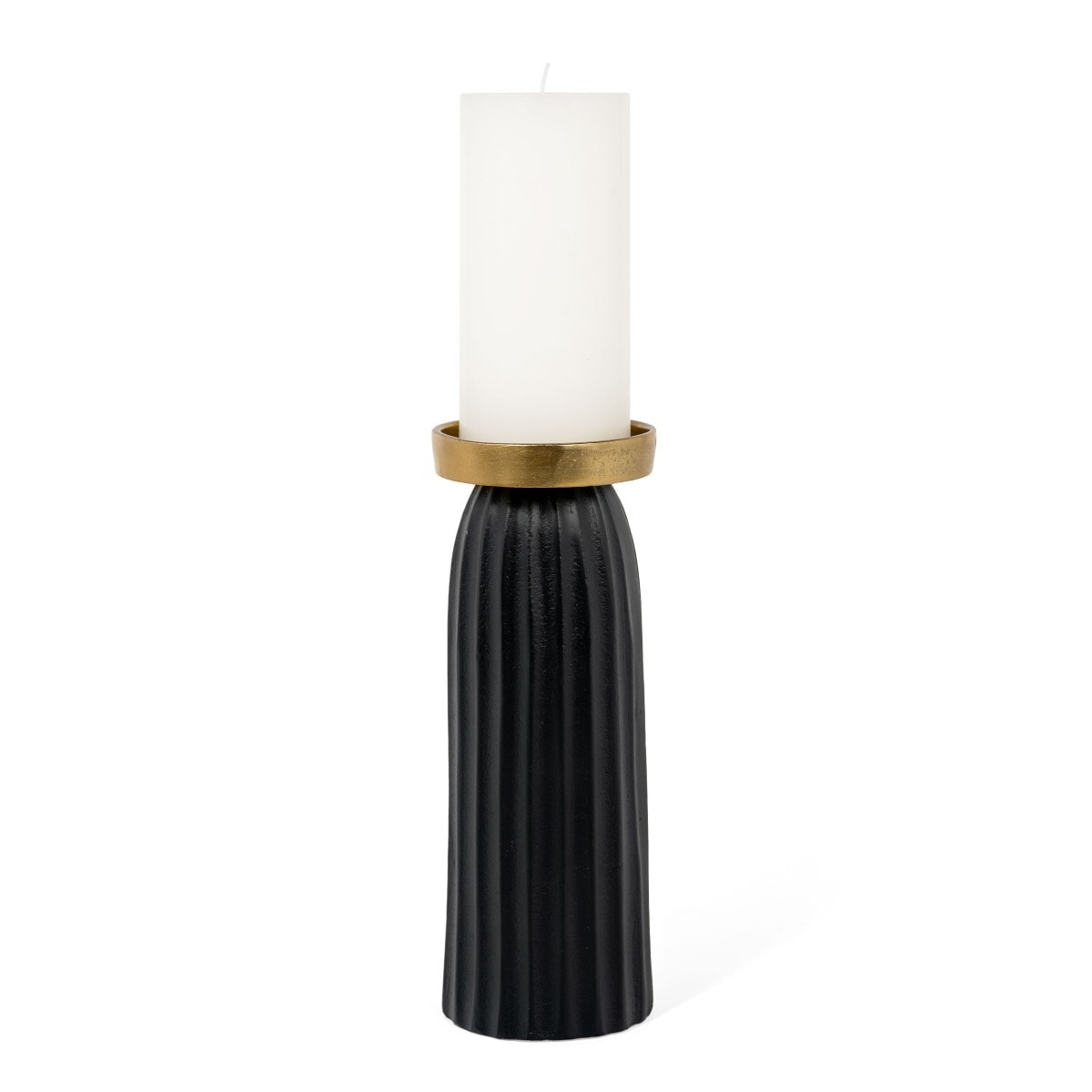 Sabella Black and Gold Metal Candle Holder