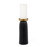 Sabella Black and Gold Metal Candle Holder