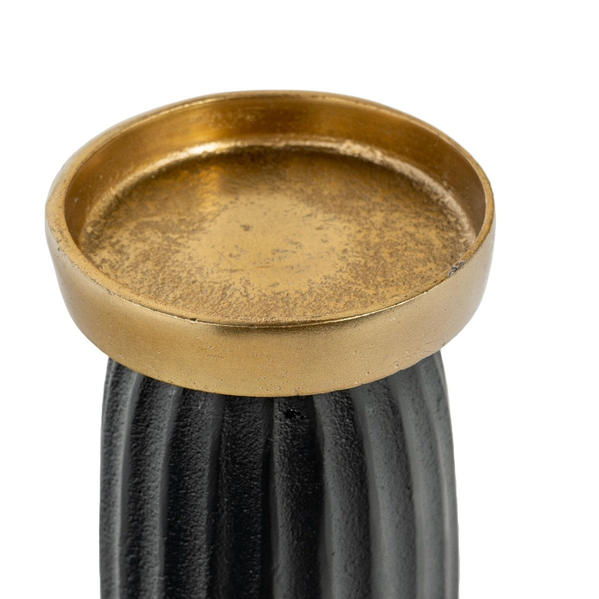 Sabella Black and Gold Metal Candle Holder