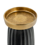 Sabella Black and Gold Metal Candle Holder