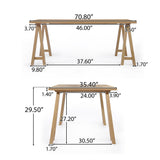 Sabine Farmhouse 7 Piece Wood Dining Set by Christopher Knight Home