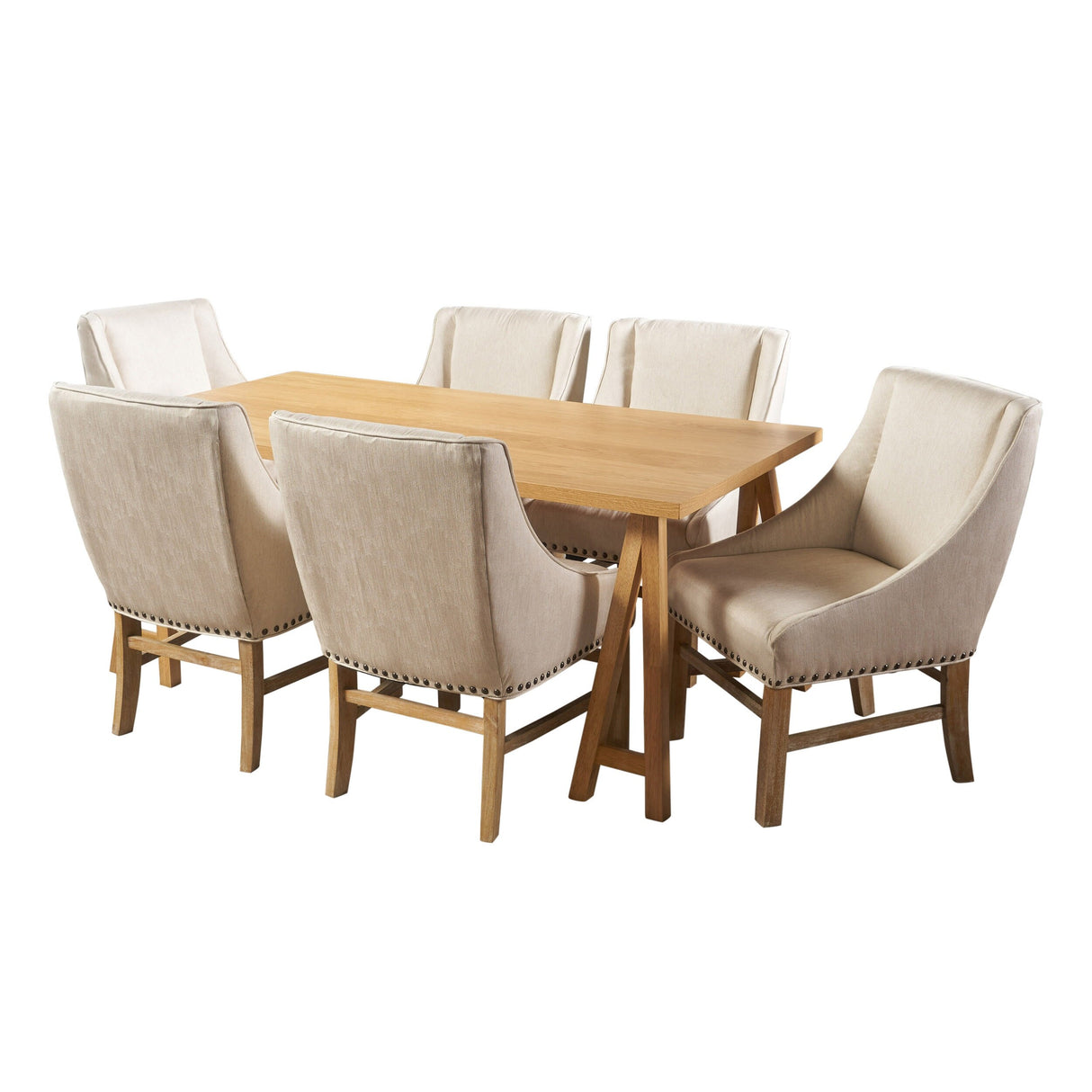 Sabine Farmhouse 7 Piece Wood Dining Set by Christopher Knight Home