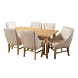 Sabine Farmhouse 7 Piece Wood Dining Set by Christopher Knight Home