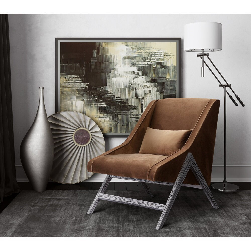 Sabrina Pecan Velvet Chair