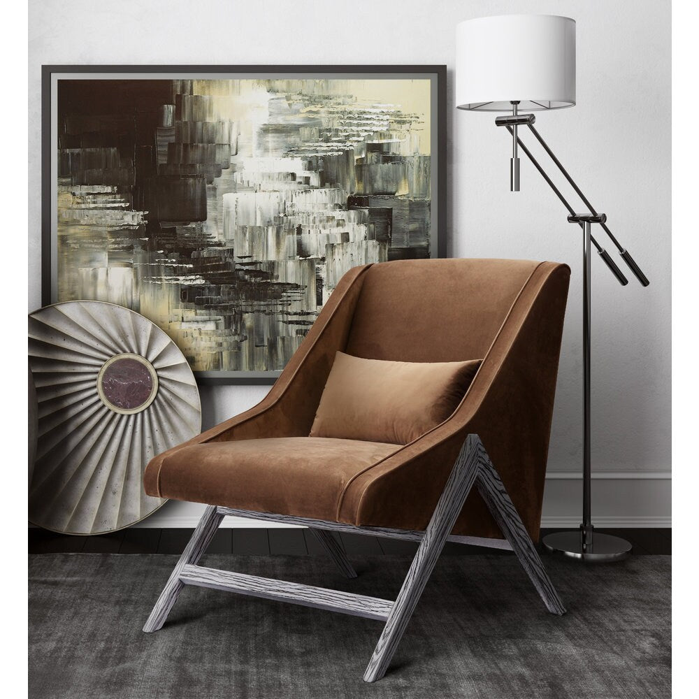 Sabrina Pecan Velvet Chair