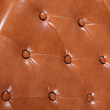 Saddle Brown Button Tufted Bench Ottoman