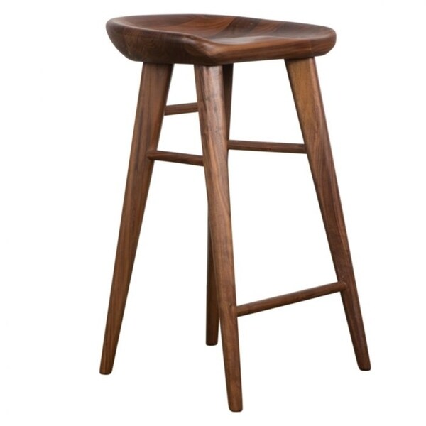 Tractor Saddle Walnut Counter Stool - N/A
