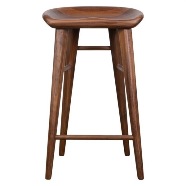 Tractor Saddle Walnut Counter Stool - N/A