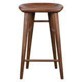 Tractor Saddle Walnut Counter Stool - N/A
