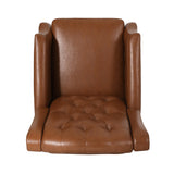 Sadlier Faux Leather Tufted Pushback Recliner by Christopher Knight Home